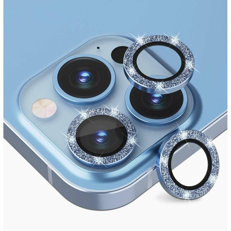 iPhone 13 Pro camera Lens Protector tempered glass - Sierra Blue Glitter - CASELIX