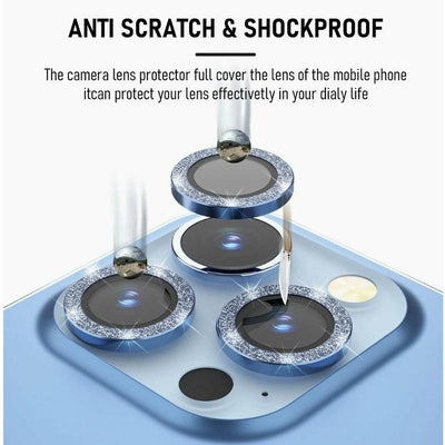 iPhone 13 Pro camera Lens Protector tempered glass - Sierra Blue Glitter - CASELIX
