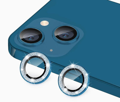iPhone 14 camera Lens Protector tempered glass Glitter - Sierra Blue - CASELIX
