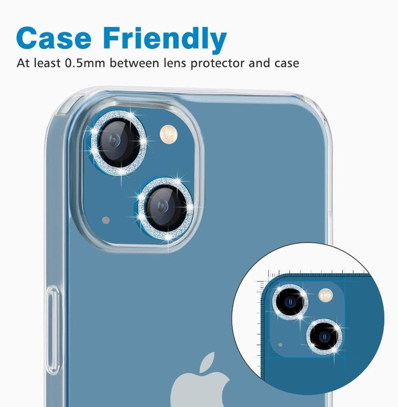 iPhone 14 camera Lens Protector tempered glass Glitter - Sierra Blue - CASELIX