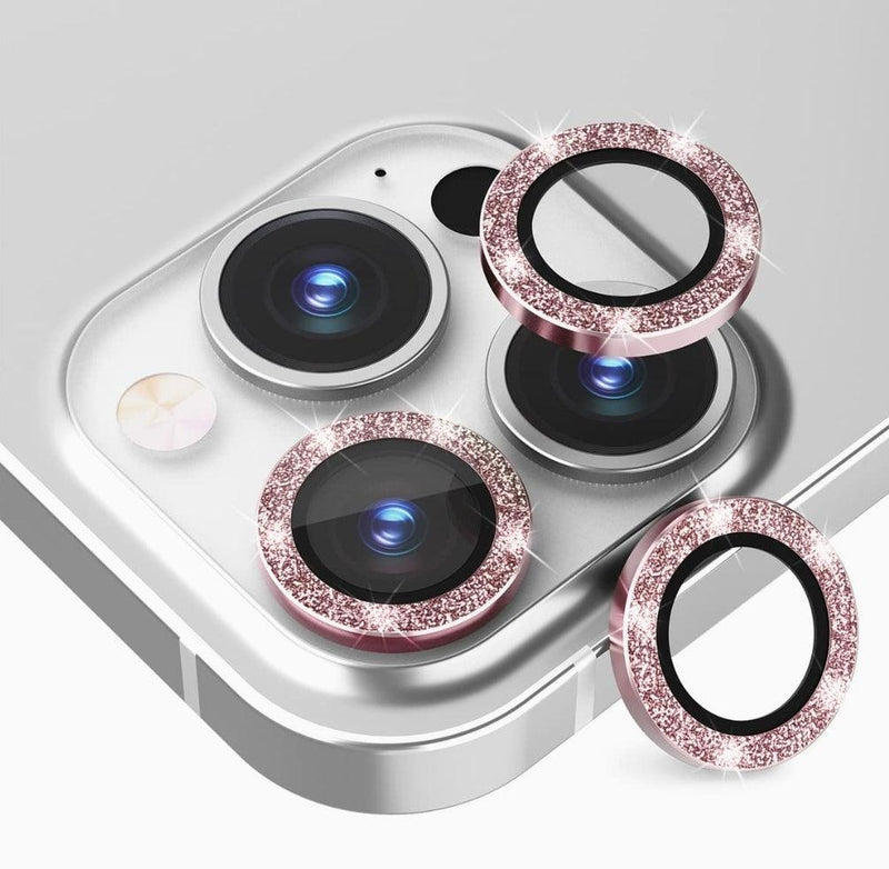 iPhone 14 Pro Camera Lens Protector tempered glass - Pink Glitter - CASELIX