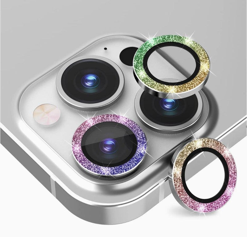 iPhone Camera Lens Protector tempered glass - Colorful Glitter - CASELIX