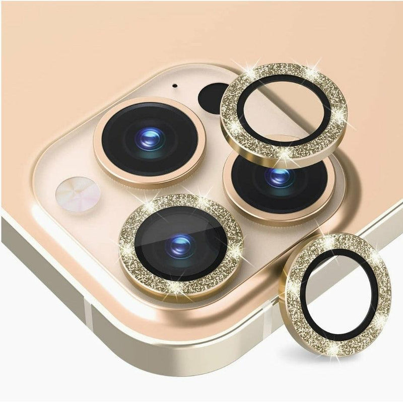 iPhone camera Lens Protector tempered glass - Glitter Gold - CASELIX
