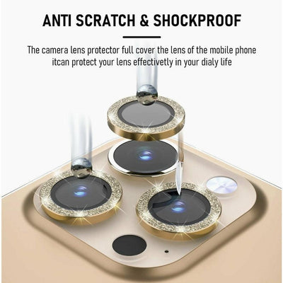 iPhone camera Lens Protector tempered glass - Glitter Gold - CASELIX