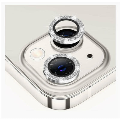 iPhone camera Lens Protector tempered glass - Silver Glitter - CASELIX