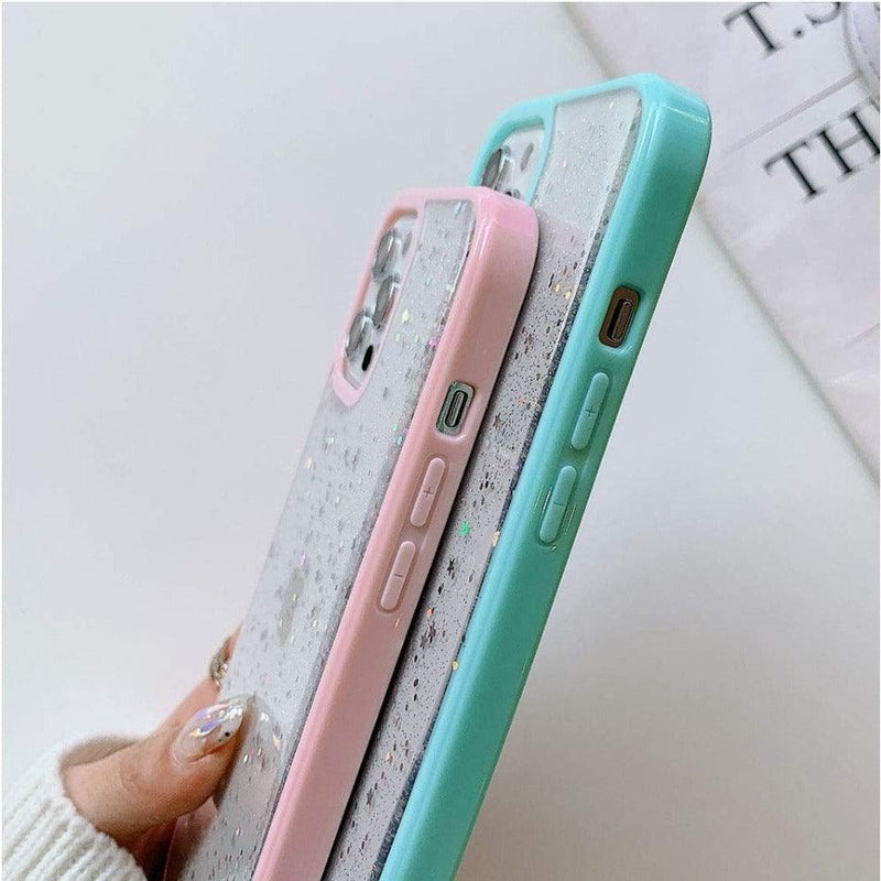 iPhone Case Clear Glitter - Mint Green - CASELIX