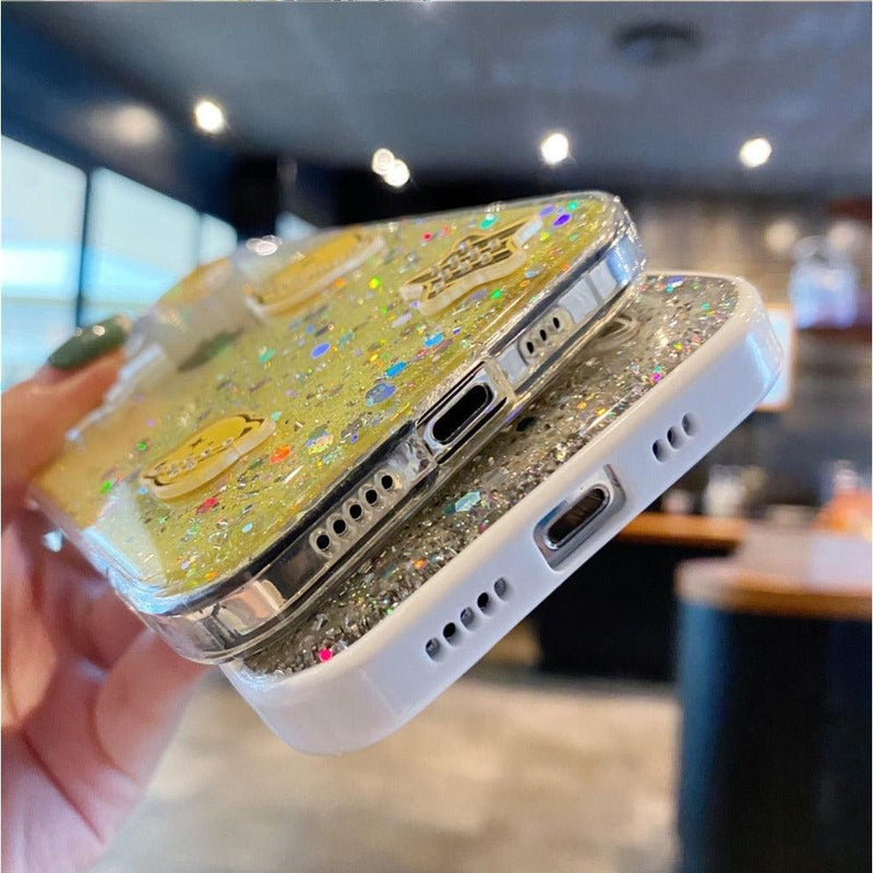 iPhone case clear glitter universe - Purple - CASELIX