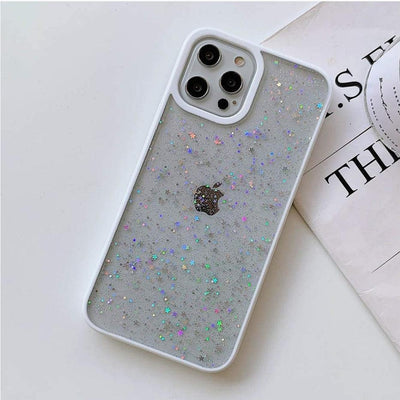 iPhone Case Clear Glitter - White - CASELIX