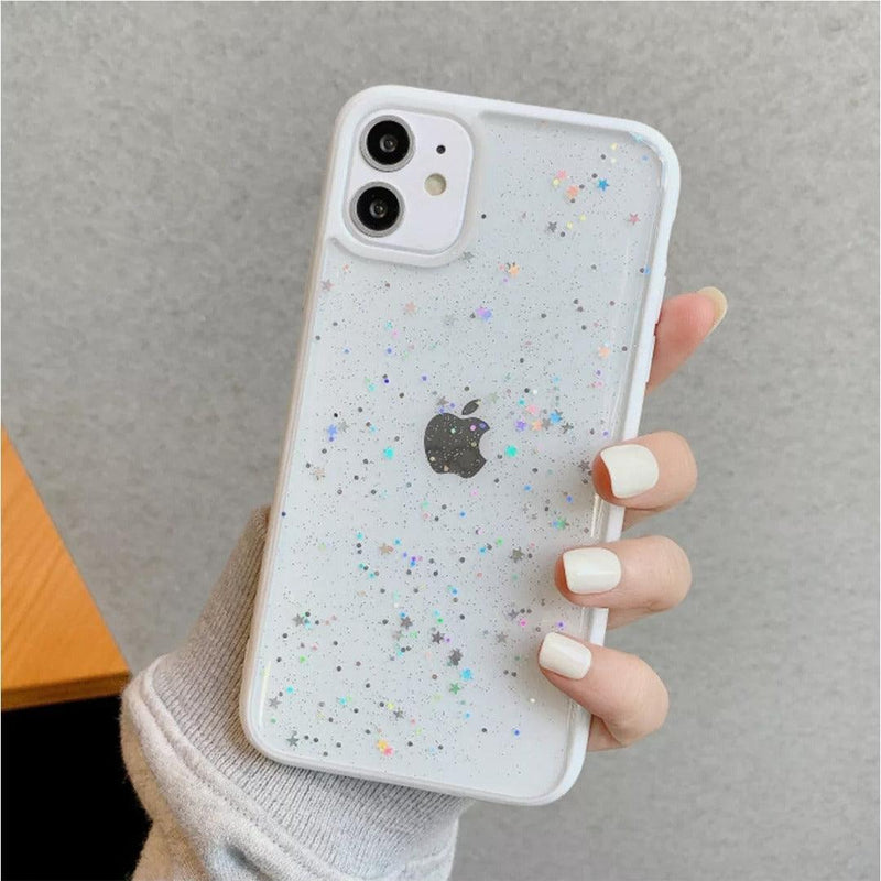 iPhone Case Clear Glitter - White - CASELIX