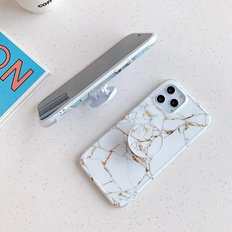 iPhone Case Marble with Phone Grip - White - CASELIX