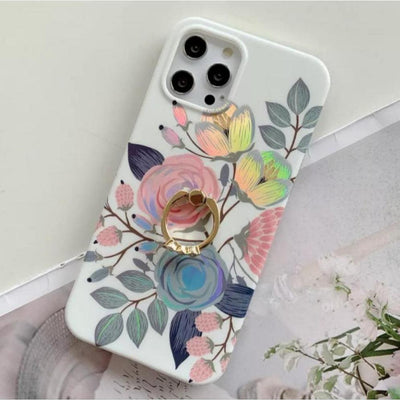 iPhone Case floral Electroplated - White - CASELIX
