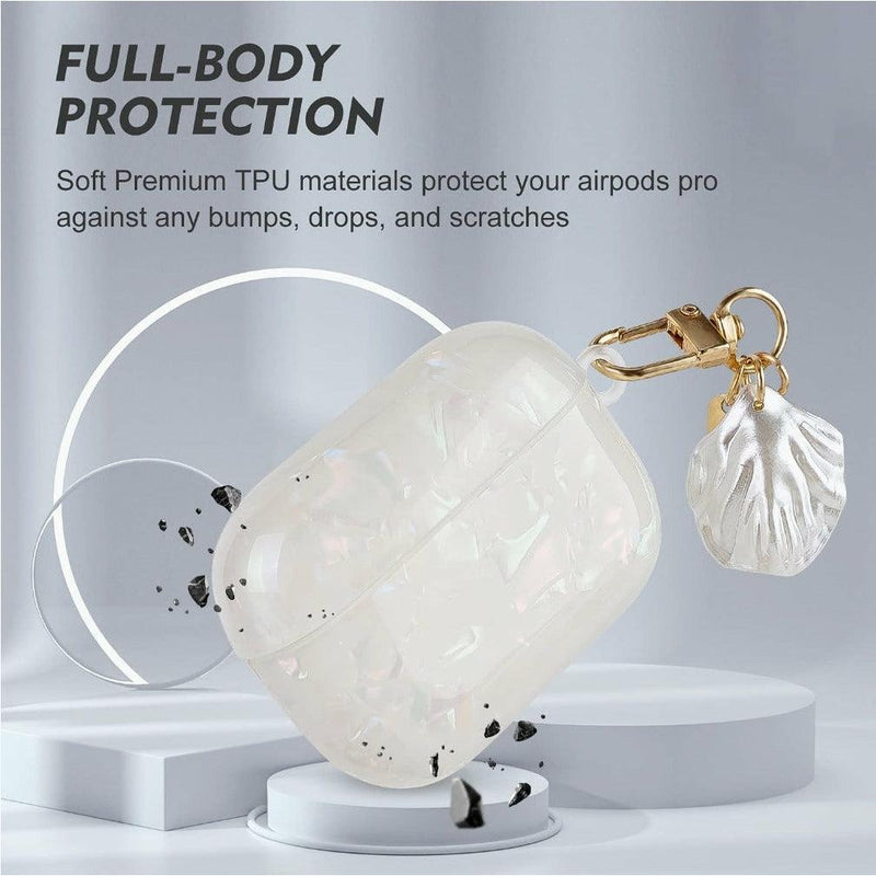 Airpods Case Cover Pearl with Keychain