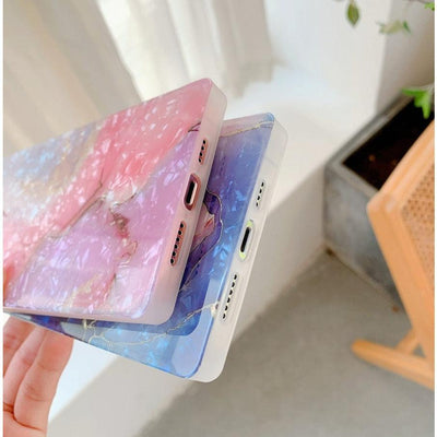 iPhone Case Square Marble - Pearl Pink - CASELIX
