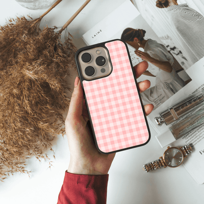 Pink Checkered iPhone Case - CASELIX