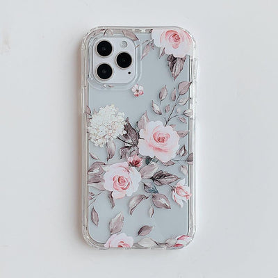 iPhone Case Clear Pink flowers - Armor - CASELIX