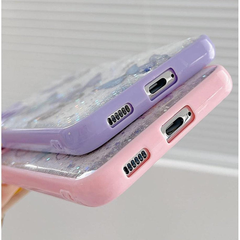 Samsung Galaxy Case Butterfly Glitter - Pink - CASELIX