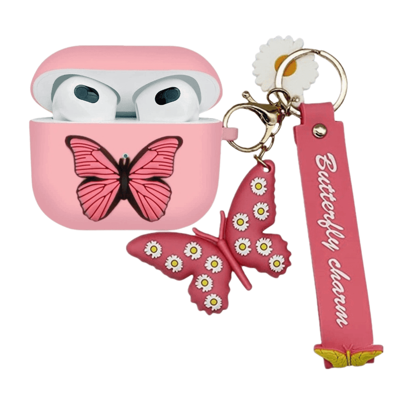 Airpod Case Silicone Butterfly - Pink - CASELIX