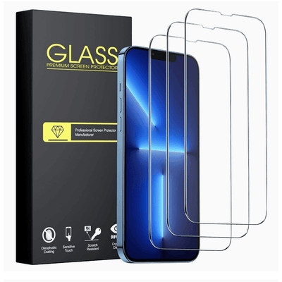 Tempered Glass Screen Protector for iPhone Clear (3 Pack) - CASELIX