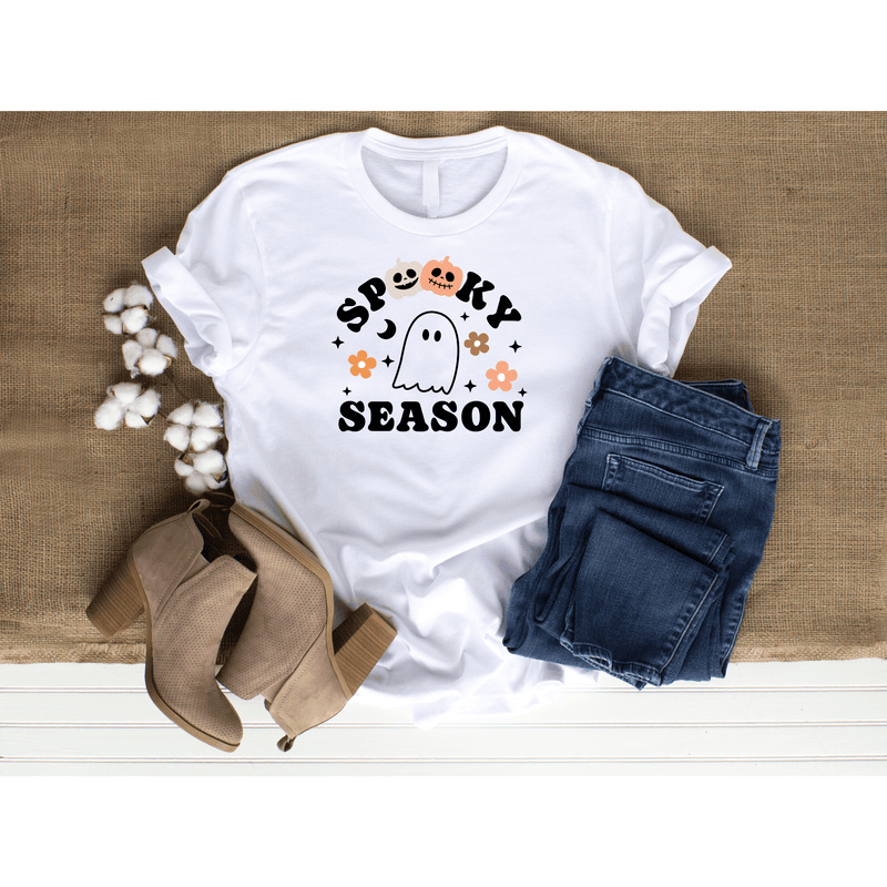 Spooky Season Shirt, Funny Halloween T-shirt, Pumpkin Fall, Retro Halloween T-shirt, Fall Shirt, Halloween Shirt, Vintage Ghost, Cute Tee - CASELIX