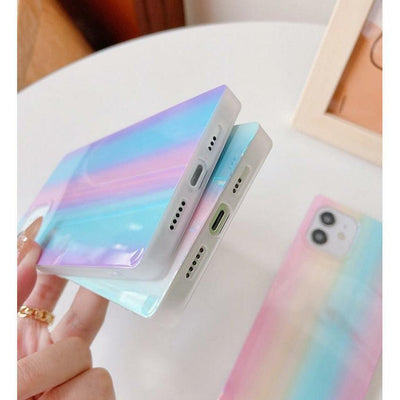 iPhone Case Square Holographic - Rainbow - CASELIX