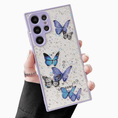Samsung Galaxy Case Butterfly Glitter - Purple - CASELIX